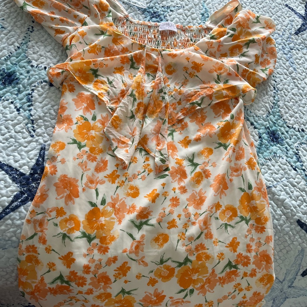 Floral Orange Women's Dress